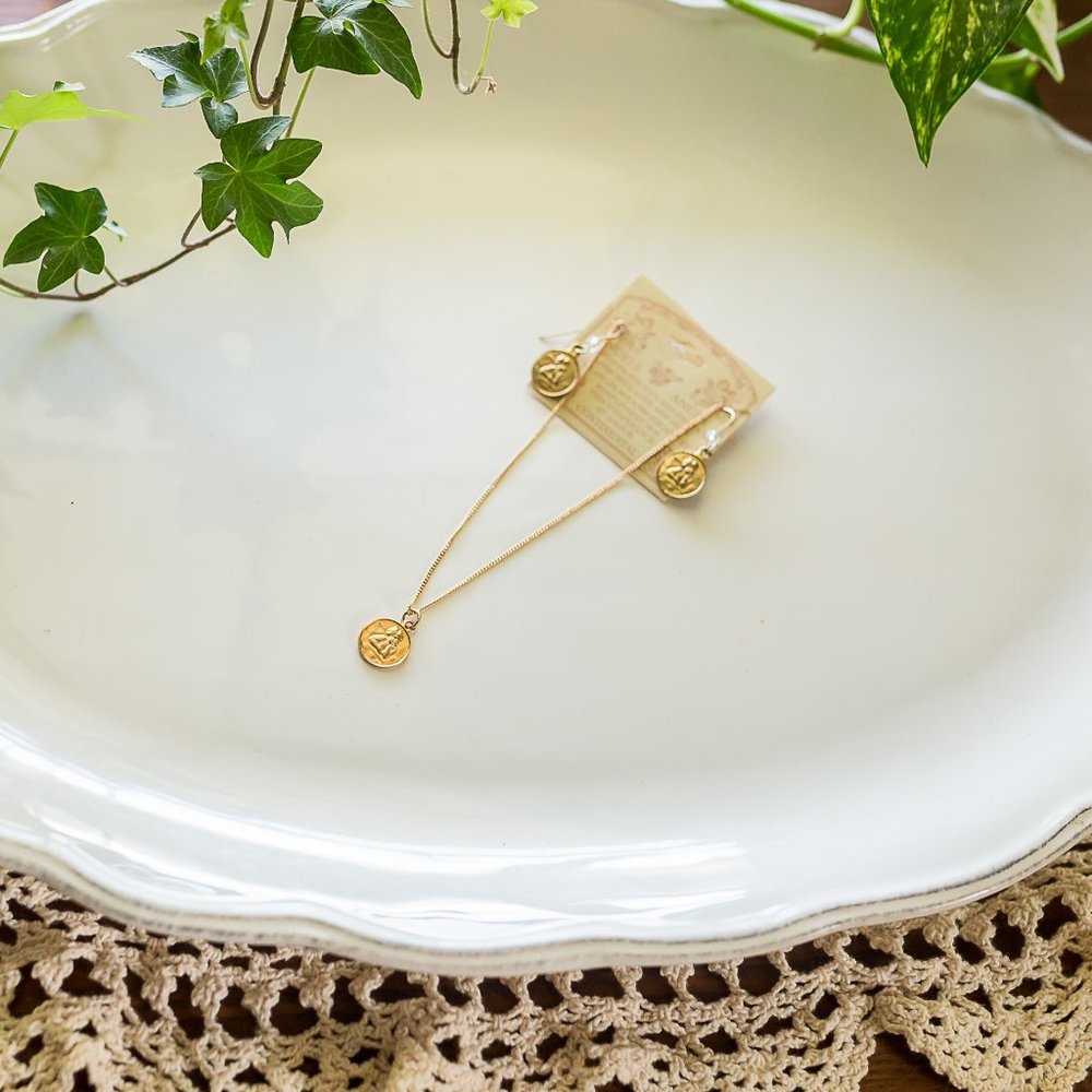 Vintage Continental  Cherub Necklace Set